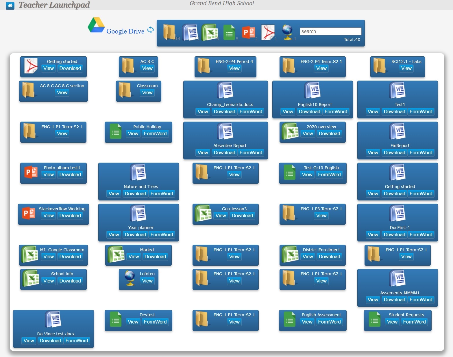 school google drive file